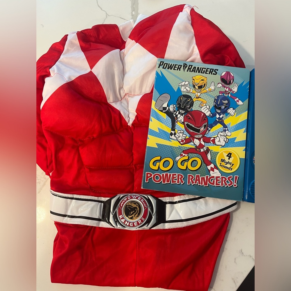 Power rangers costume with book